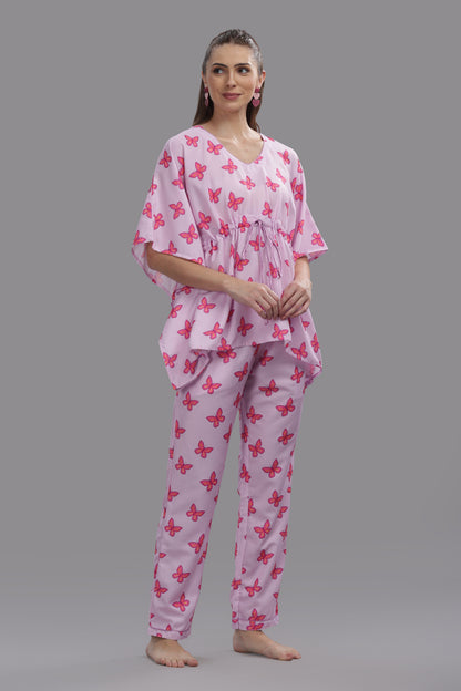 Butterfly Kaftan Pj Set - Cotton Rayon Pj Set in Kaftan Style