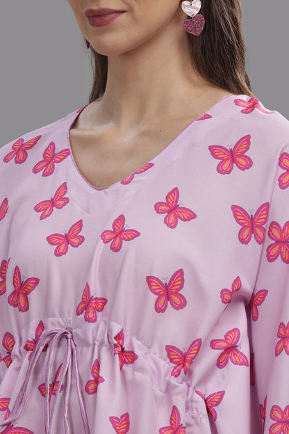 Butterfly Kaftan Pj Set - Cotton Rayon Pj Set in Kaftan Style