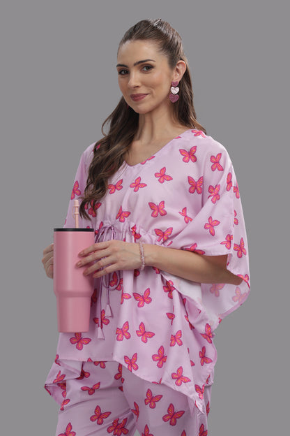 Butterfly Kaftan Pj Set - Cotton Rayon Pj Set in Kaftan Style