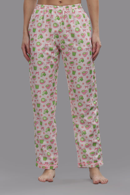 Matcha Button Down Pj Set - Cotton Rayon Pj Set with Notched Collar