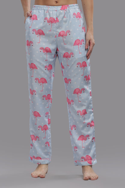 Flamingo and Dots Kaftan Pj Set - Cotton Rayon Pj Set in Kaftan Style