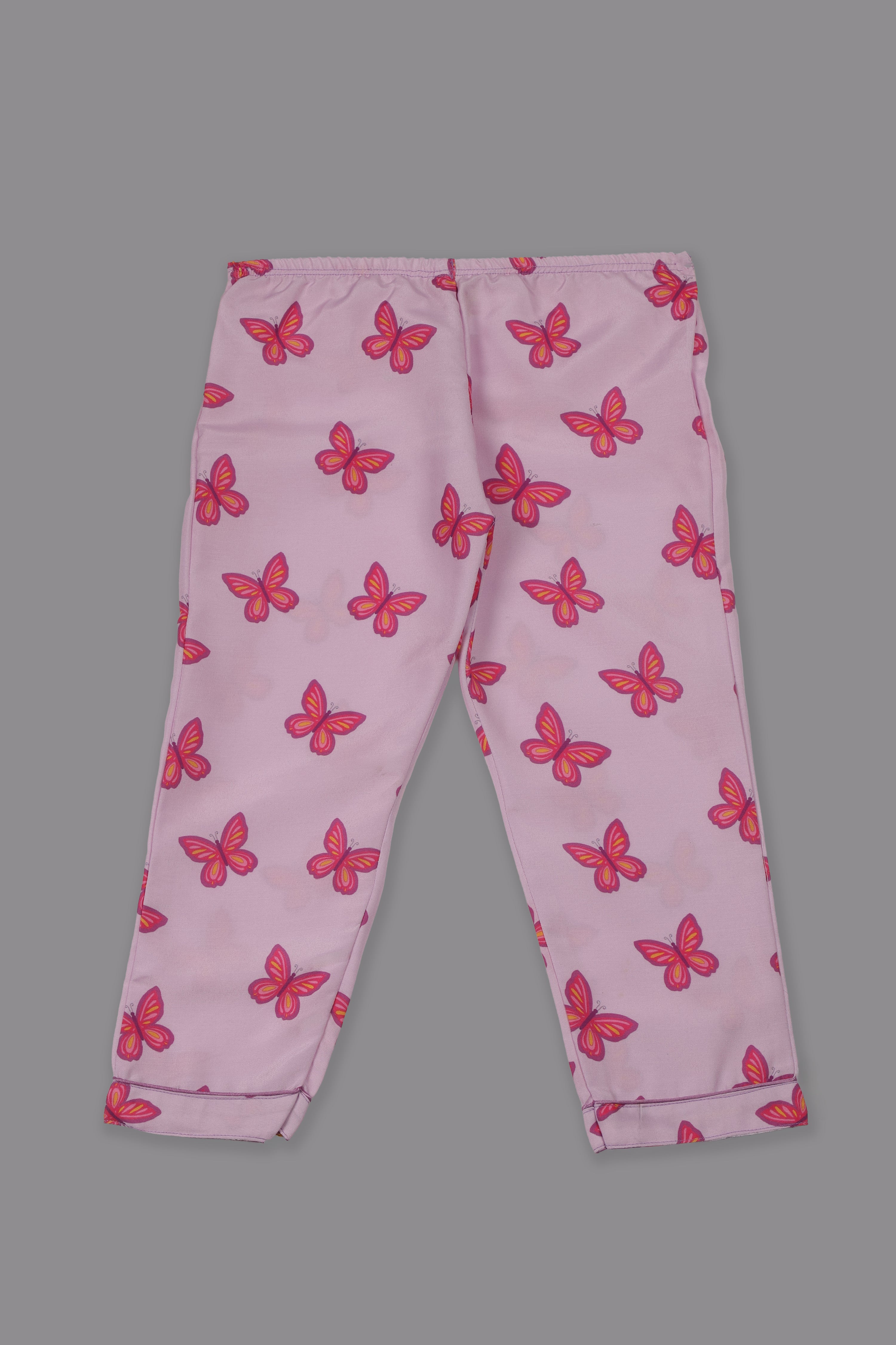 Butterfly Kids Pj Set - Cotton Rayon Pj Set with Notched Collar