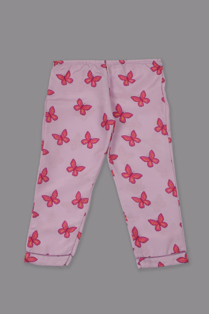 Butterfly Kids Pj Set - Cotton Rayon Pj Set with Notched Collar