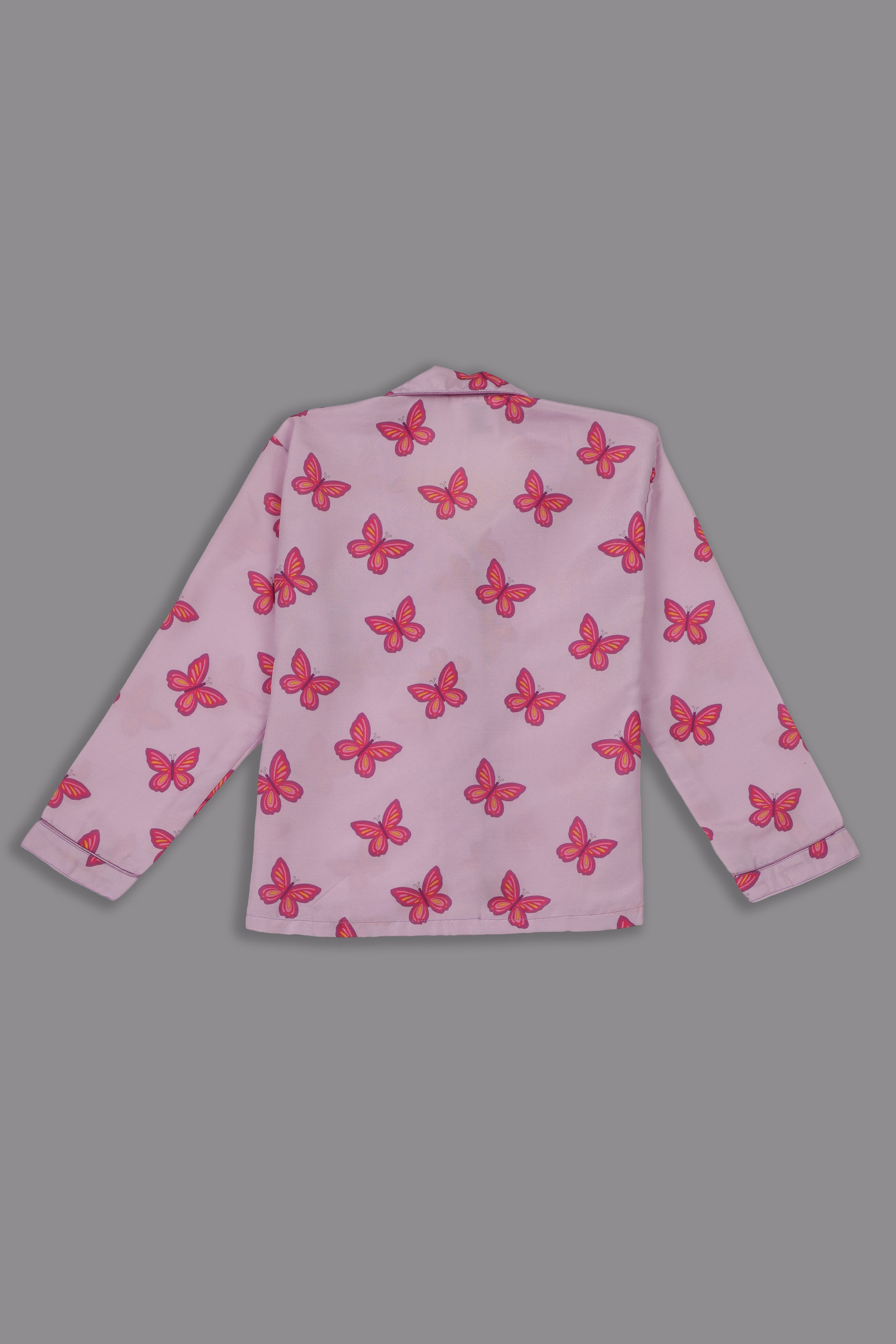 Butterfly Kids Pj Set - Cotton Rayon Pj Set with Notched Collar