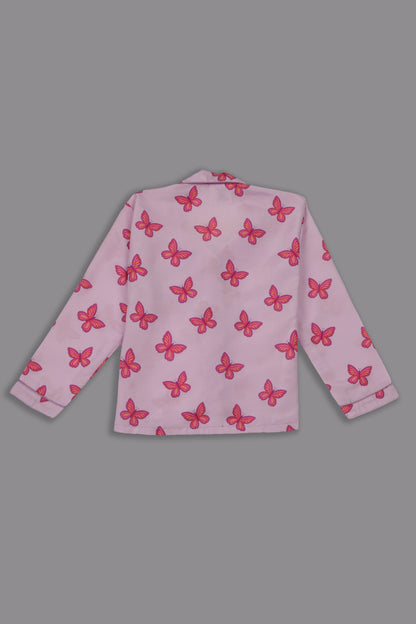 Butterfly Kids Pj Set - Cotton Rayon Pj Set with Notched Collar