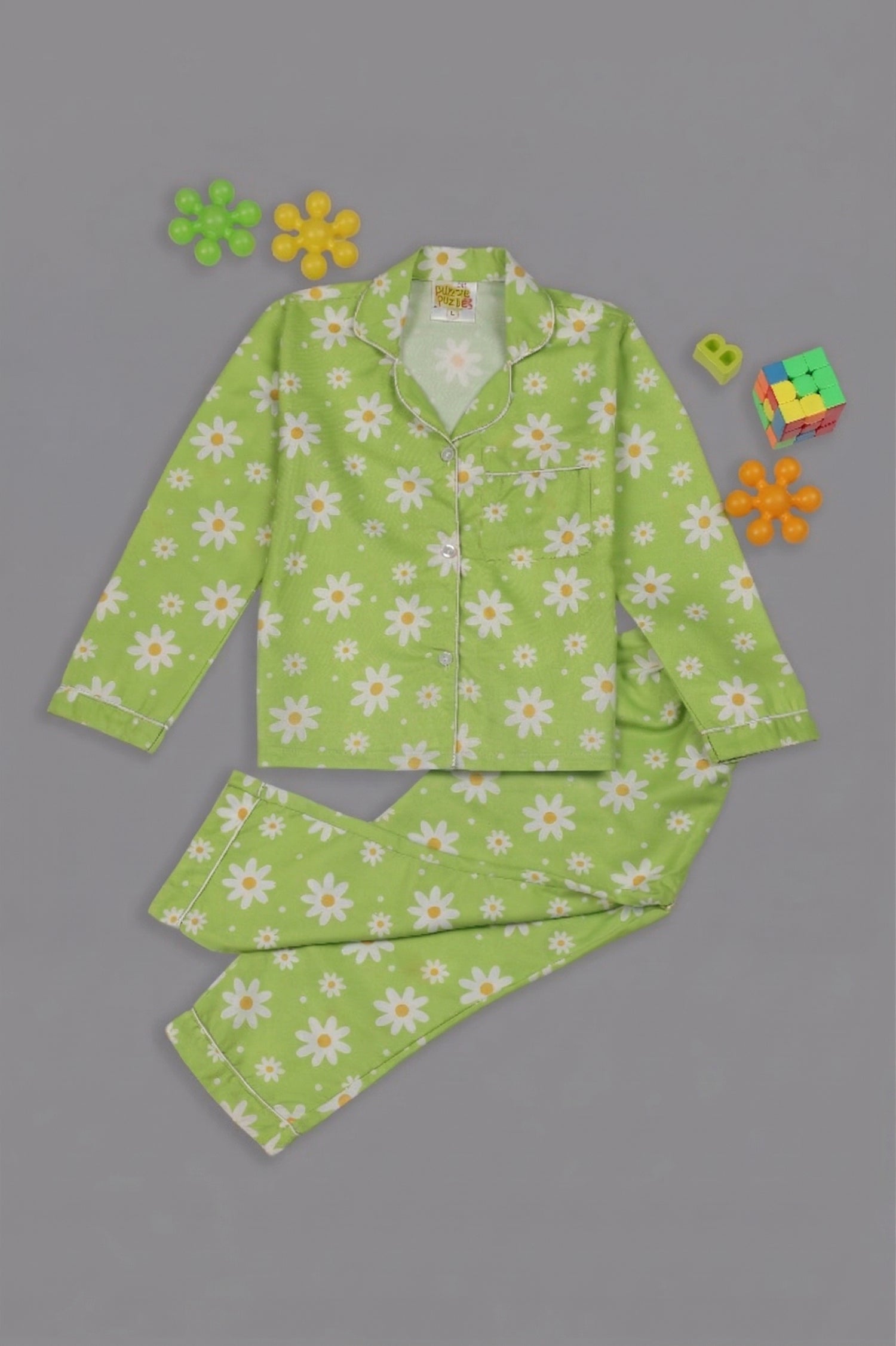 Daisy Dream Kids Pj Set - Cotton Rayon Pj Set with Notched Collar