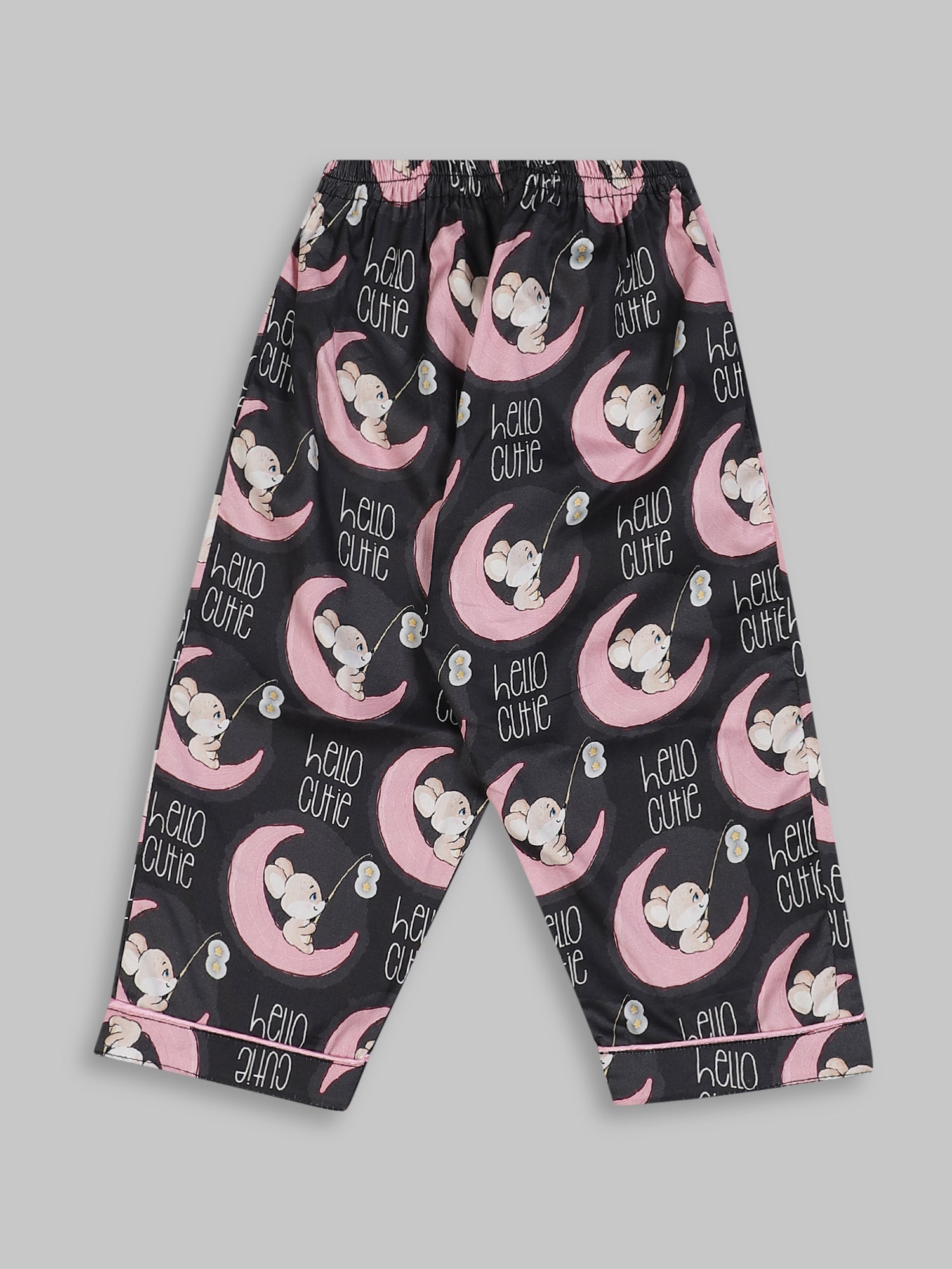 Hello Cutie kids Button Down Pj Set - Pure Cotton Pj Set with Notched Collar