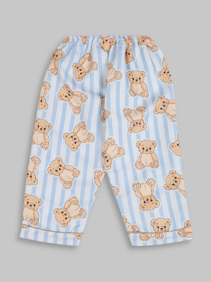 Hugs and Strips Kids Pj Set - Cotton Rayon Pj Set with Notched Collar
