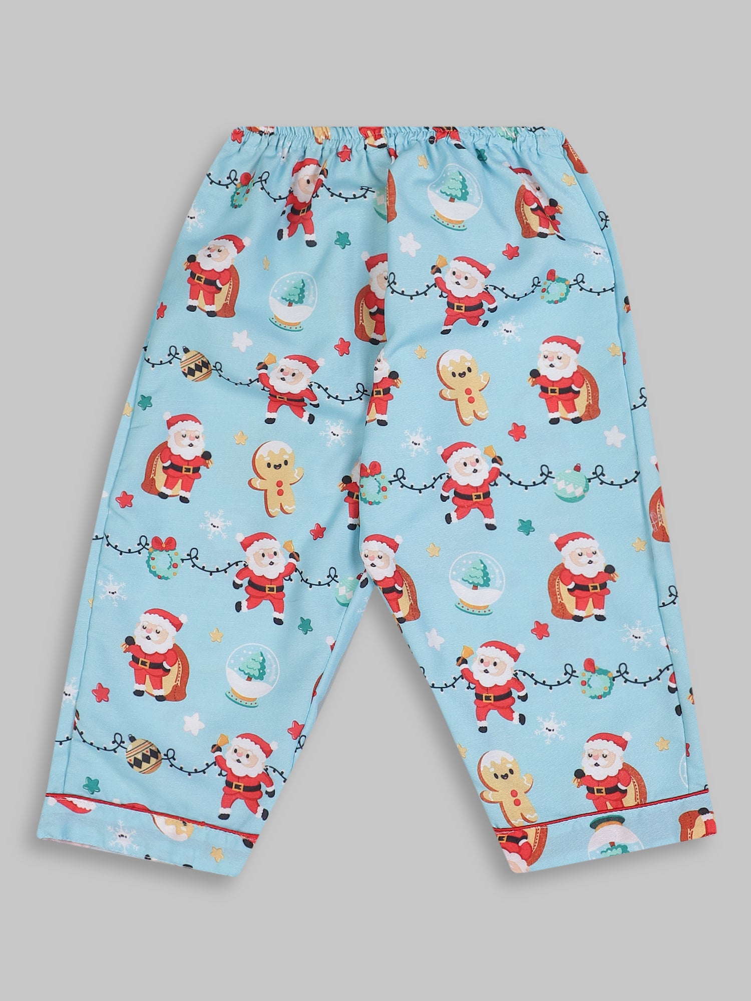 Secret Santa Kids Pj Set - Cotton Rayon Pj Set with Notched Collar