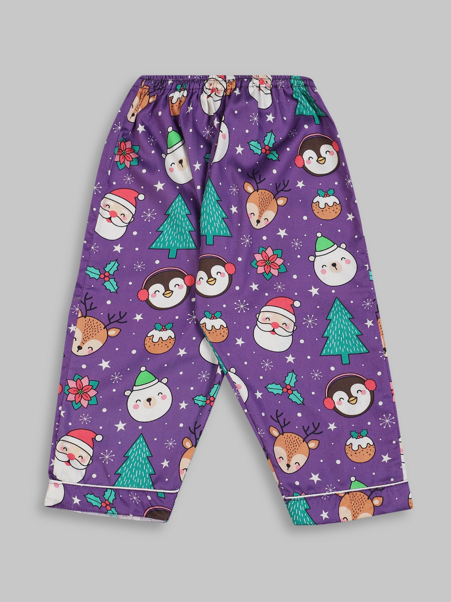 Let it Snow Kids Button Down Pj Set - Pure Cotton Pj Set with Notched Collar