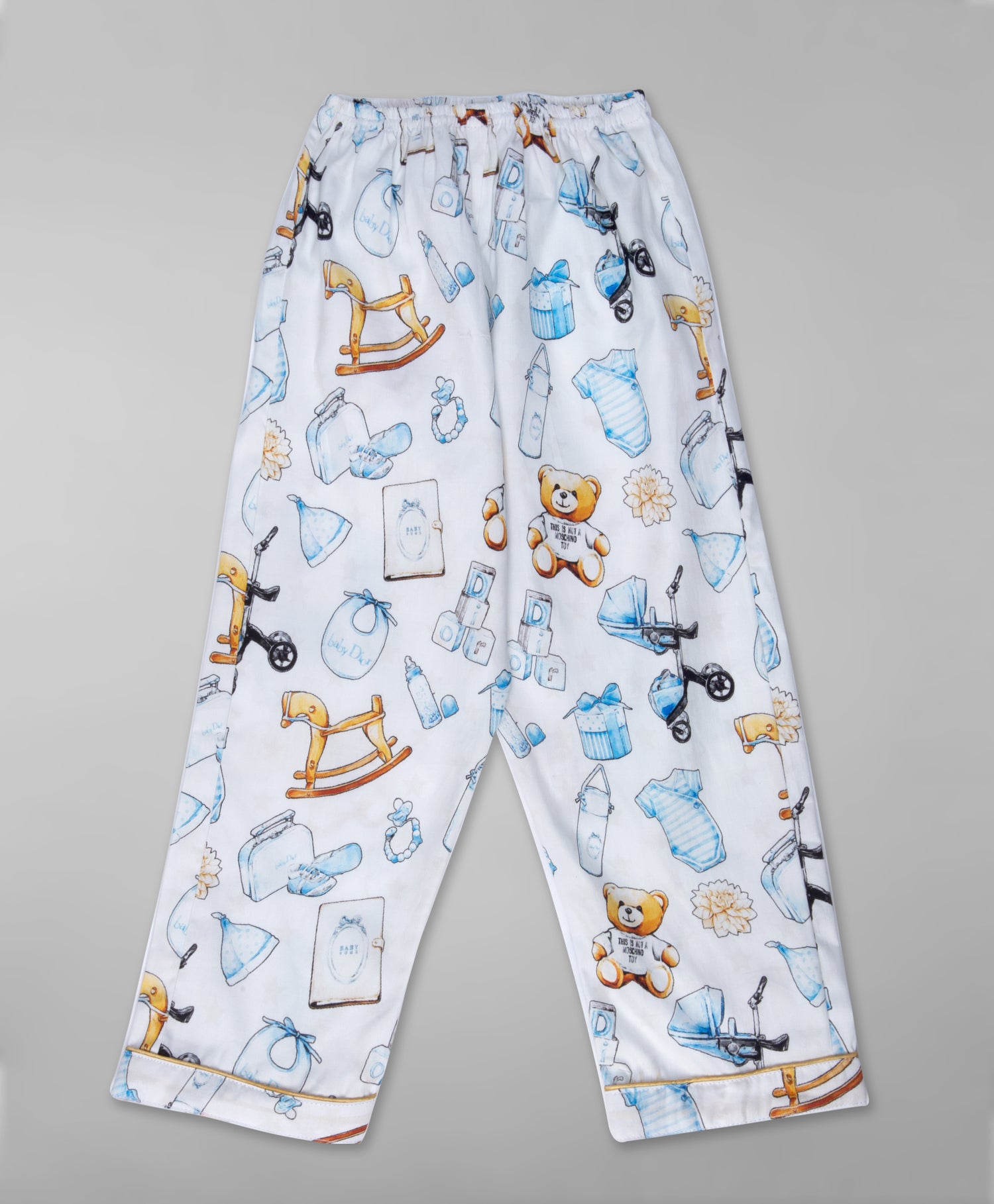 Baby Dior Button Down Kids Pj Set - Pure Cotton Pj Set with Notched Collar