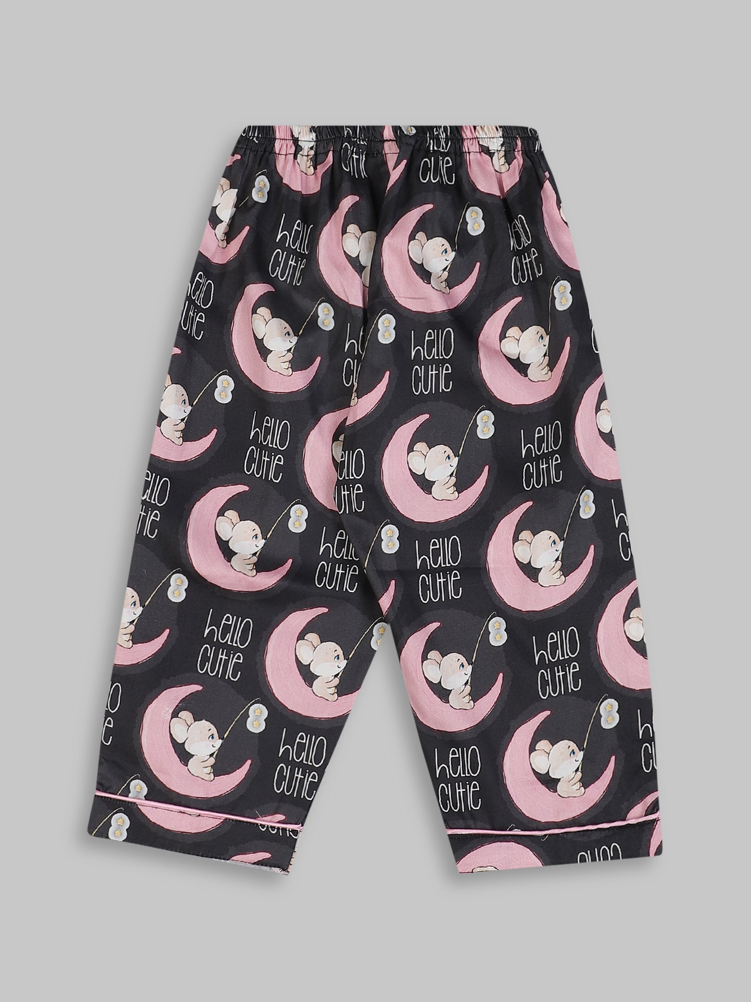 Hello Cutie kids Button Down Pj Set - Pure Cotton Pj Set with Notched Collar