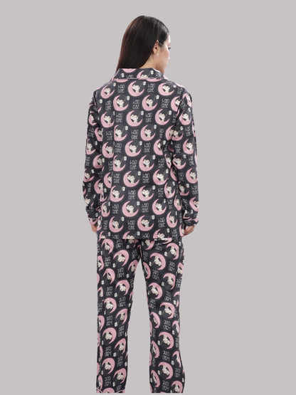 Hello Cutie Button Down Pj Set - Pure Cotton Pj Set with Notched Collar
