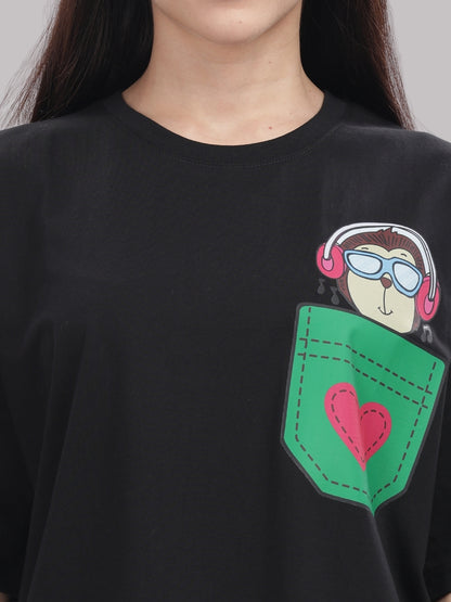 Monkey Business T-shirt Pj Set - Oversized Tshirt with Pj Combo