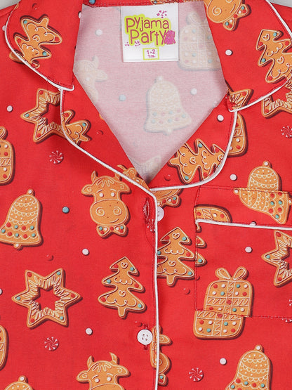 Cookie Wonderland Kids Pj Set - Cotton Rayon Pj Set with Notched Collar