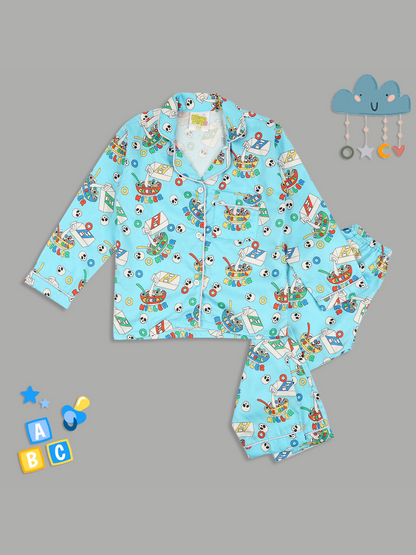 Cereal Killer Kids Button Down Pj Set - Pure Cotton Pj Set with Notched Collar