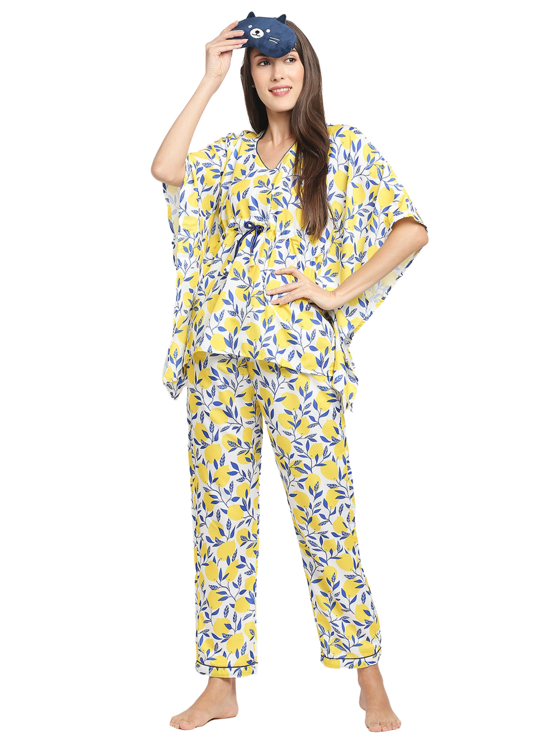 Squeeze The Day Kaftan Pj Set - Cotton Rayon Pj Set in Kaftan Style