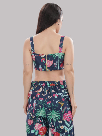 Twilight Bloom Co-ord Set- 3 Piece Co-ord Set in Pure Cotton