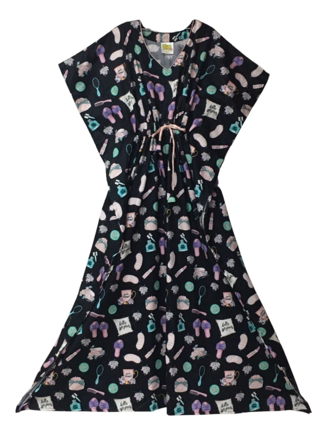 Spa Time Maternity Kaftan  Gown -Pure Cotton With Single Invisible Zip for Feeding