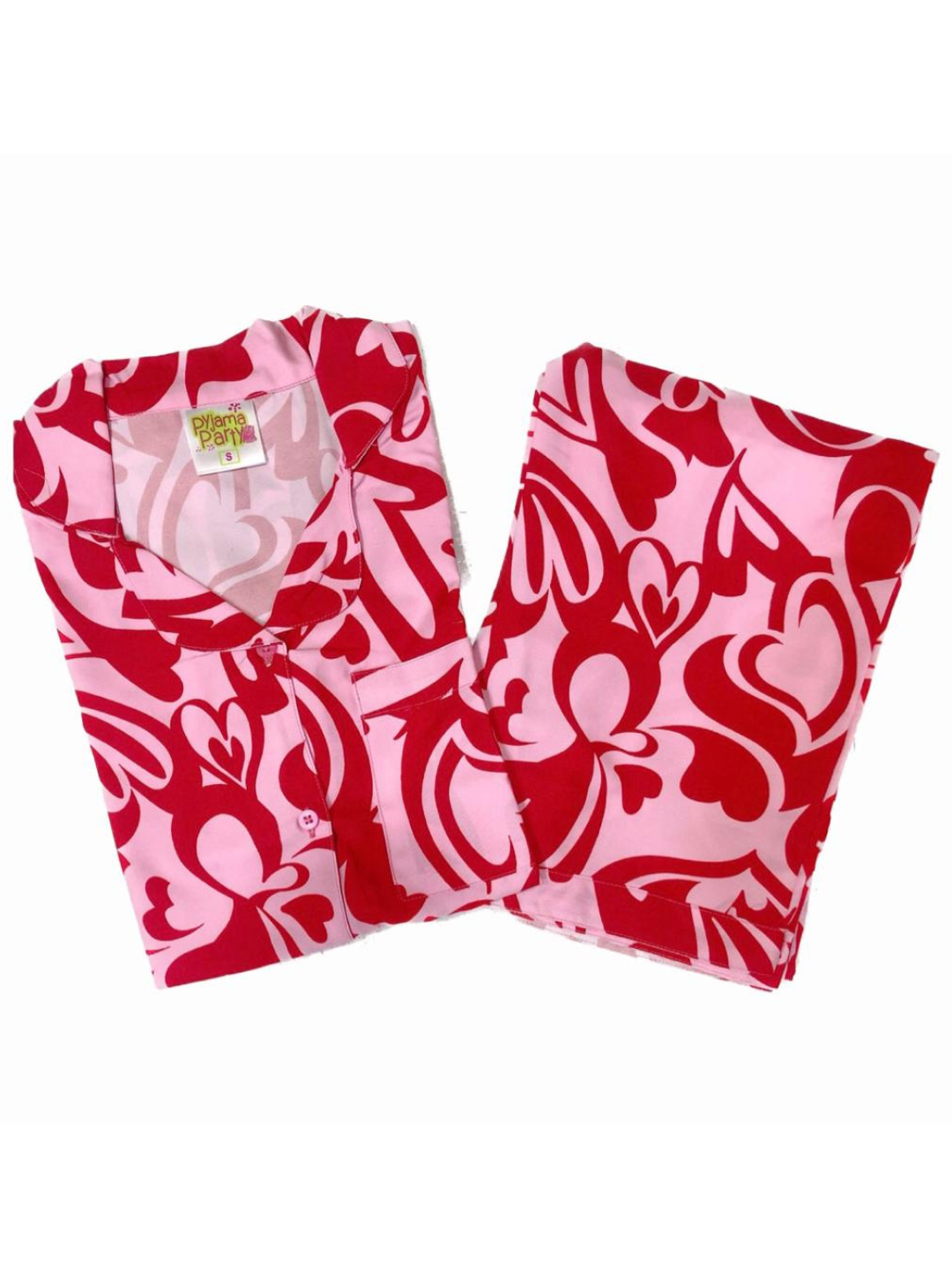 Love Shack Button Down Pj Set - Cotton Rayon Pj Set with Notched Collar