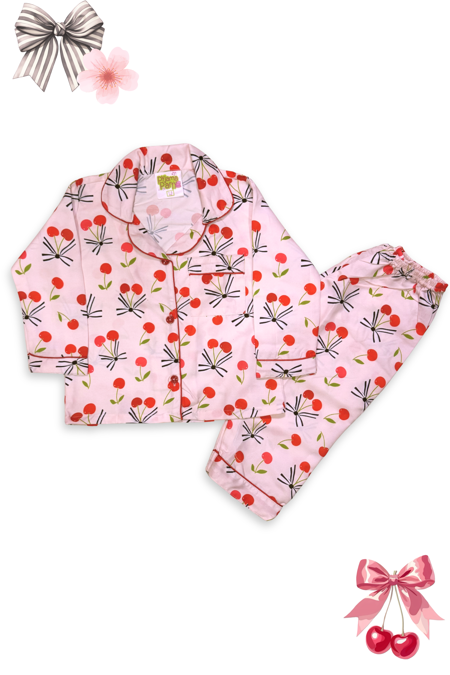 Berry Cozy Kids Pj Set - Cotton Rayon Pj Set with Notched Collar