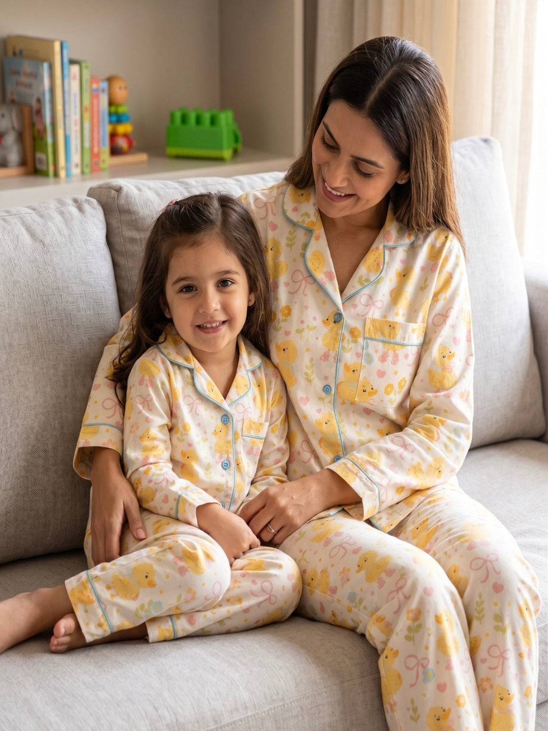Sunny Ducklings Pure Cotton Mom &amp; Kids Twinning Set
