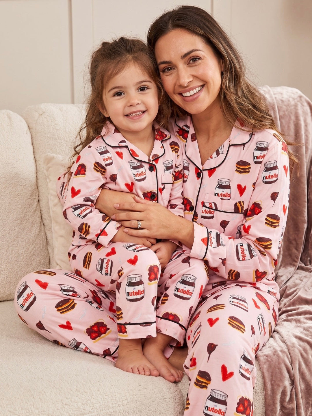 Nuts about Nutella Pure Cotton Mom &amp; Kids Twinning Pj Set