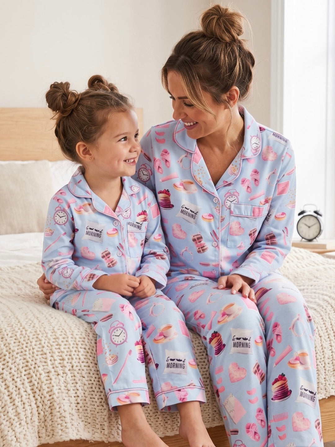 Good Morning Pure Cotton Mom &amp; Kids Twinning Pj Set