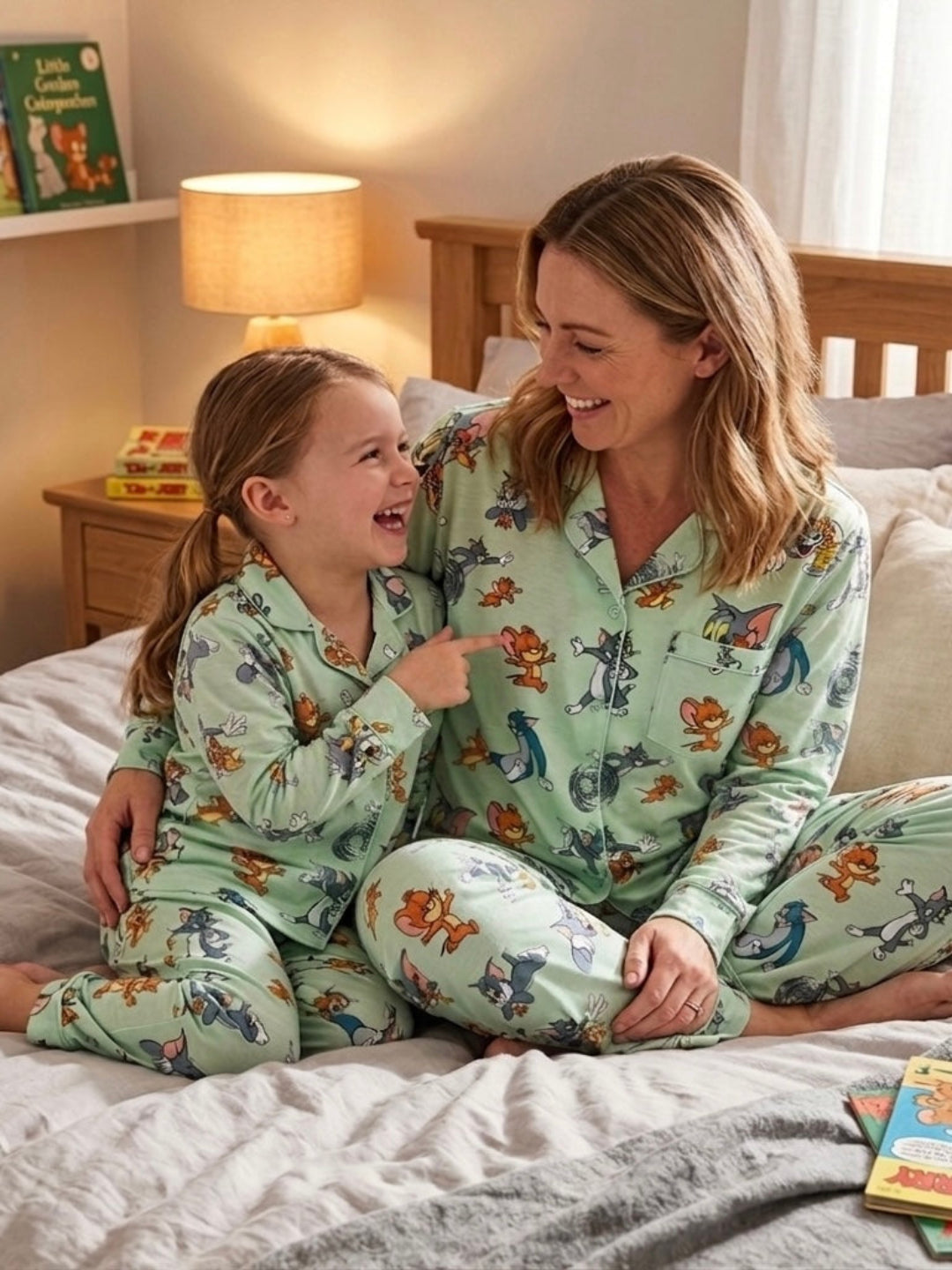 Tom &amp; Jerry Pure Cotton Mom &amp; Kids Twinning PJ Set