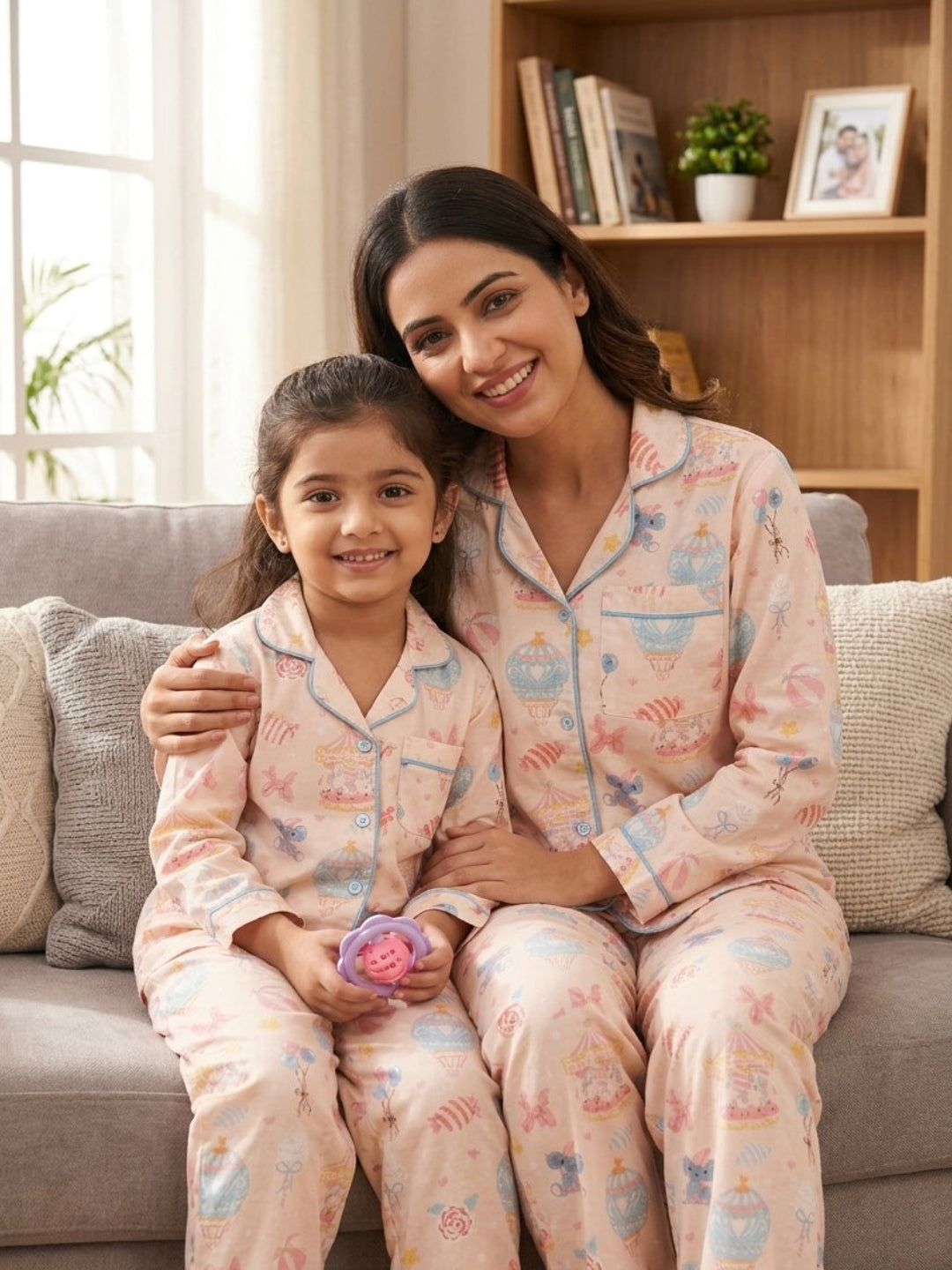 Funfair Pure Cotton Mom &amp; Kids Twinning Pj Set