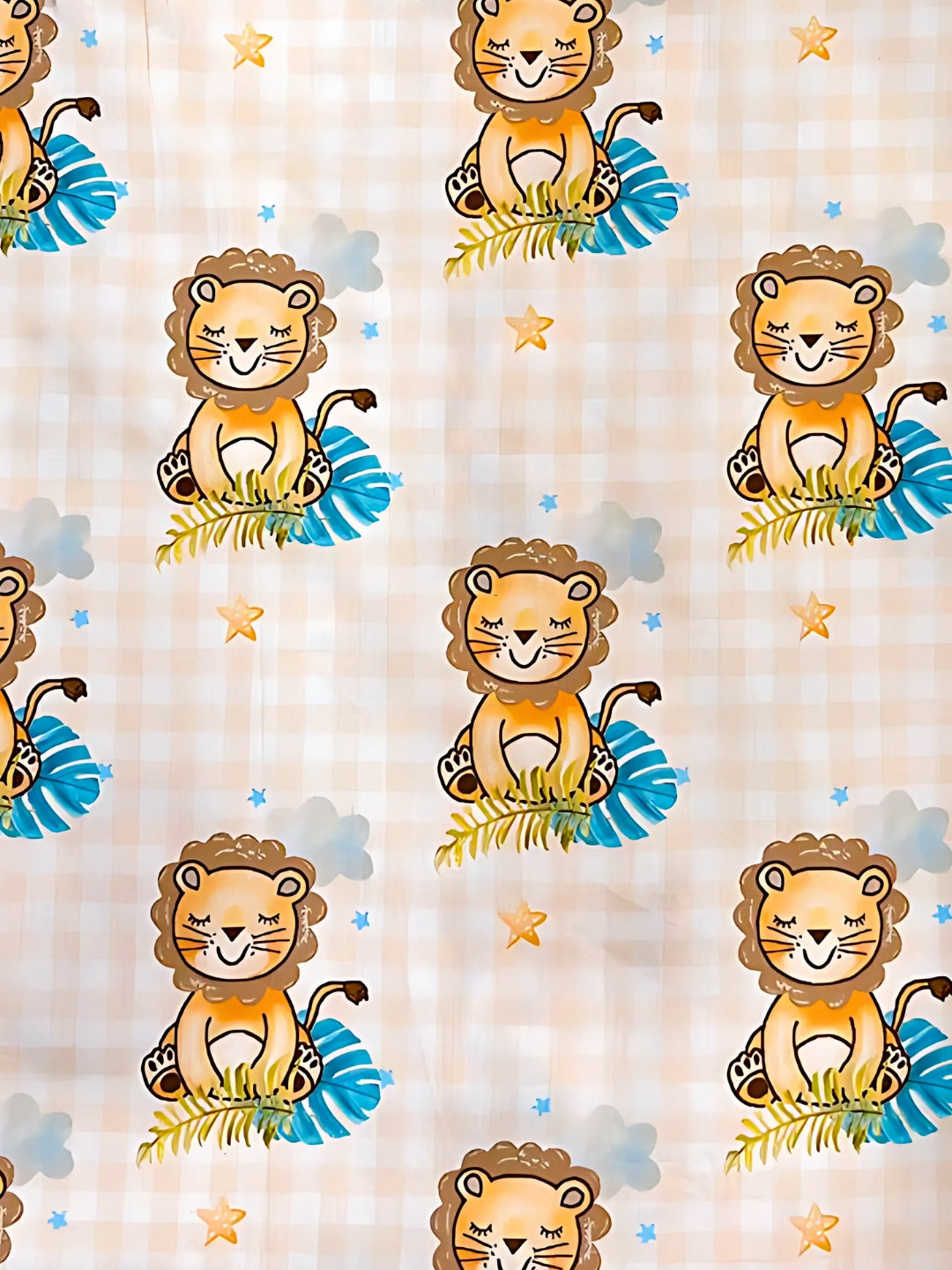 Little Lion Button Down Pj Set - Pure Cotton Pj Set with Notched Collar