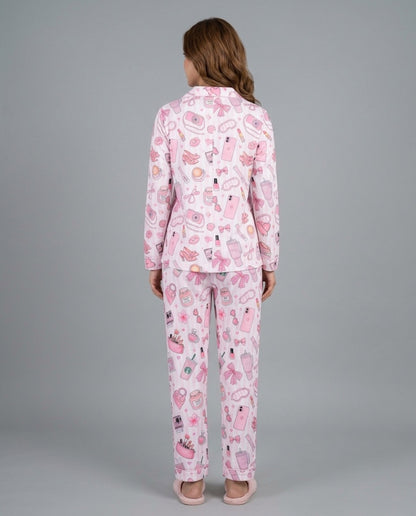 Makeup Forever Button Down Pj Set - Cotton Rayon Pj Set with Notched Collar