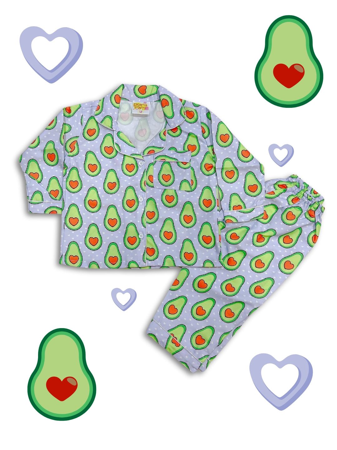 Dont give a guac Kids Pj Set - Cotton Rayon Pj Set with Notched Collar