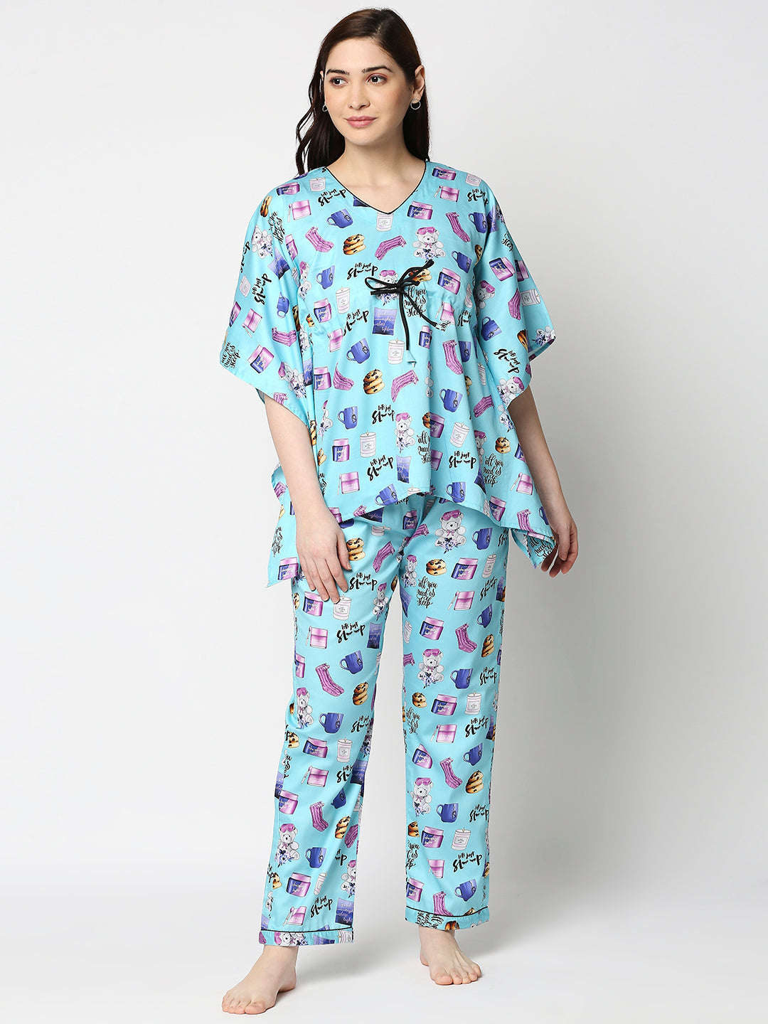 Snooze Fest Kaftan Pj Set - Pure Cotton Pj Set in Kaftan Style