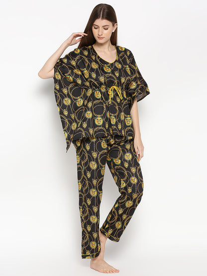 Black Panther Kaftan Pj Set - Pure Cotton Pj Set in Kaftan Style