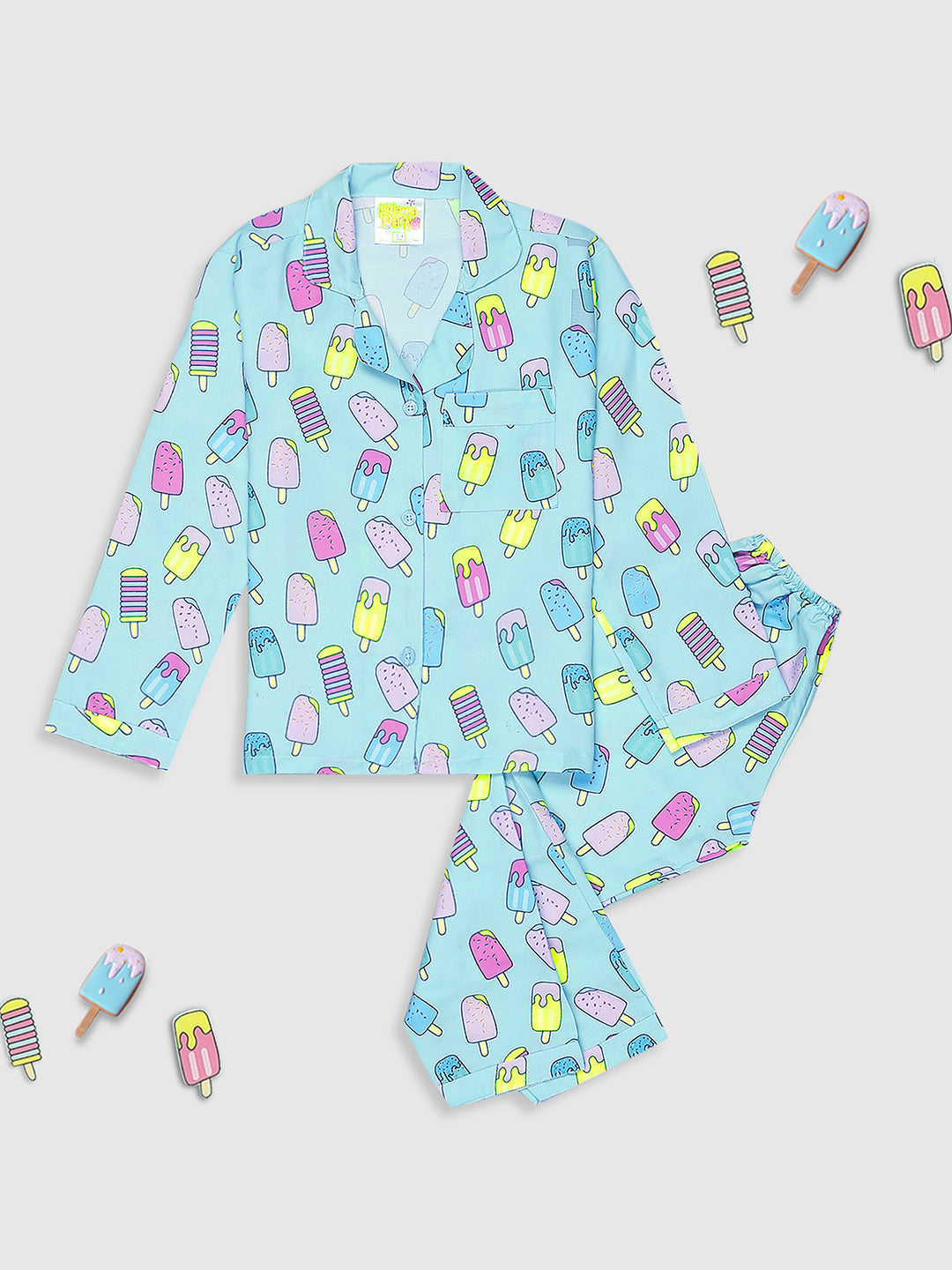 I Scream Kids Pj Set - Cotton Rayon Pj Set with Notched Collar