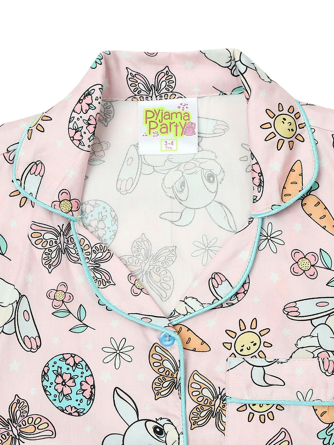 Peter Rabbit Kids Button Down Pj Set - Pure Cotton Pj Set with Notched Collar