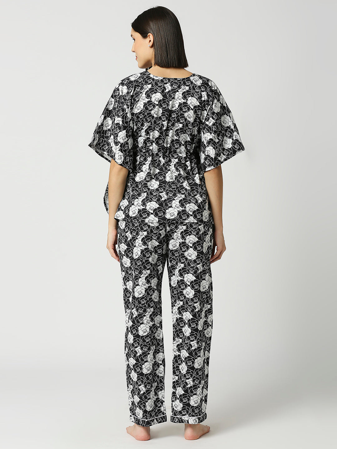 Chanel Rose Kaftan Pj Set - Pure Cotton Pj Set in Kaftan Style