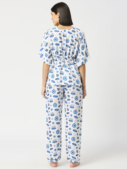 Good Vibes Only Kaftan Pj Set - Cotton Rayon Pj Set in Kaftan Style