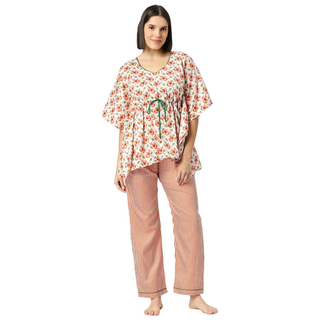 Pretty Petals Kaftan Pj Set - Pure Cotton Pj Set in Kaftan Style