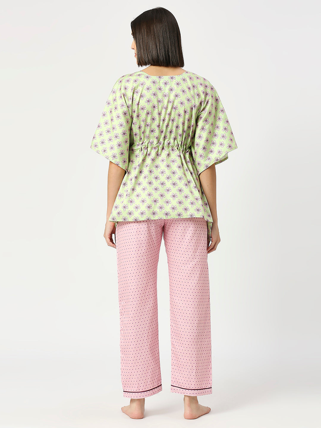 Pink Paradise Kaftan Pj Set - Pure Cotton Pj Set in Kaftan Style