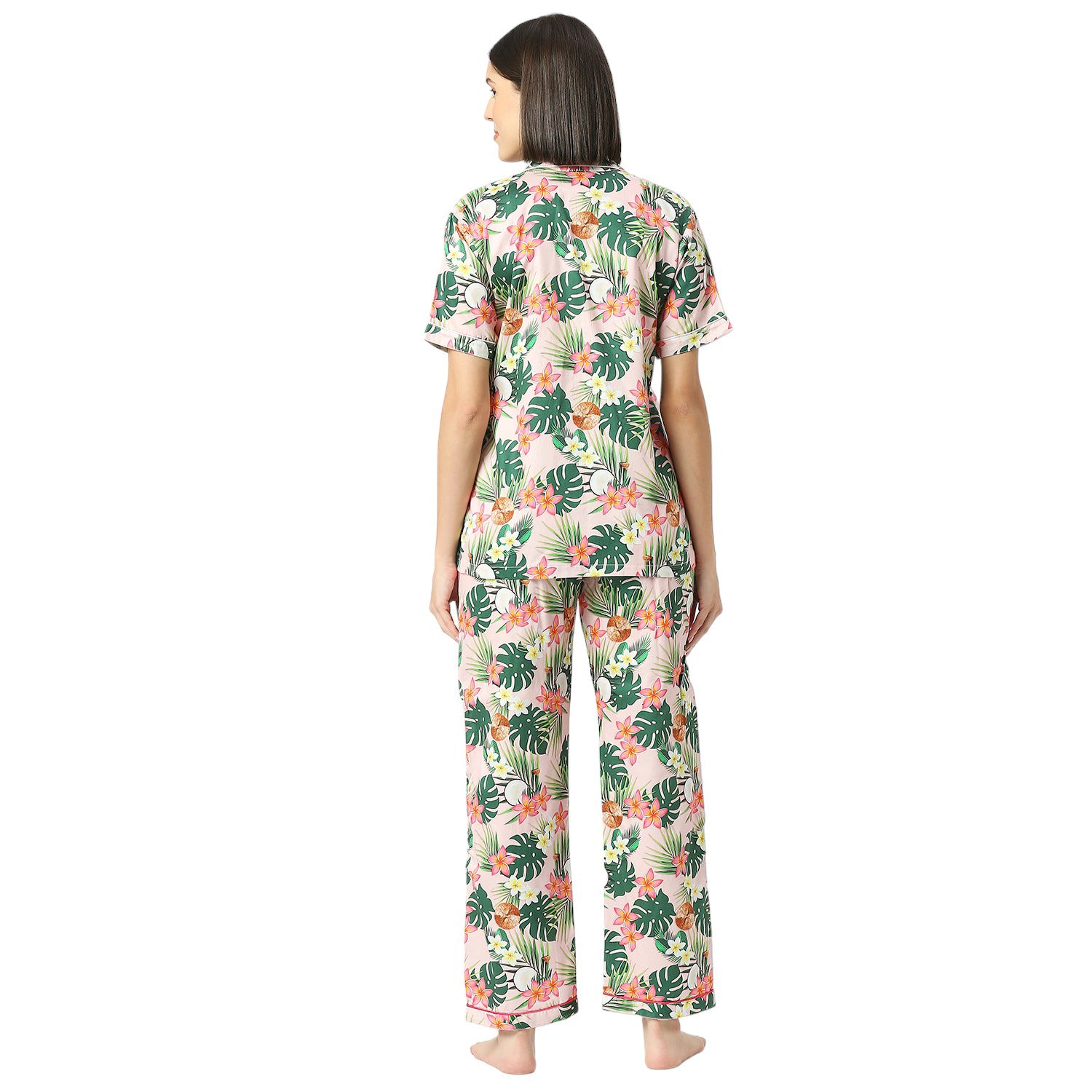 Coco Bliss Button Down Pj Set - Pure Cotton Pj Set with Notched Collar