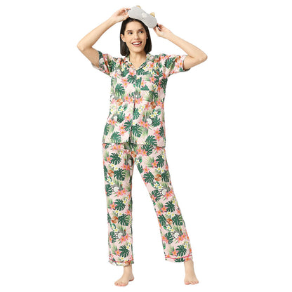 Coco Bliss Button Down Pj Set - Pure Cotton Pj Set with Notched Collar