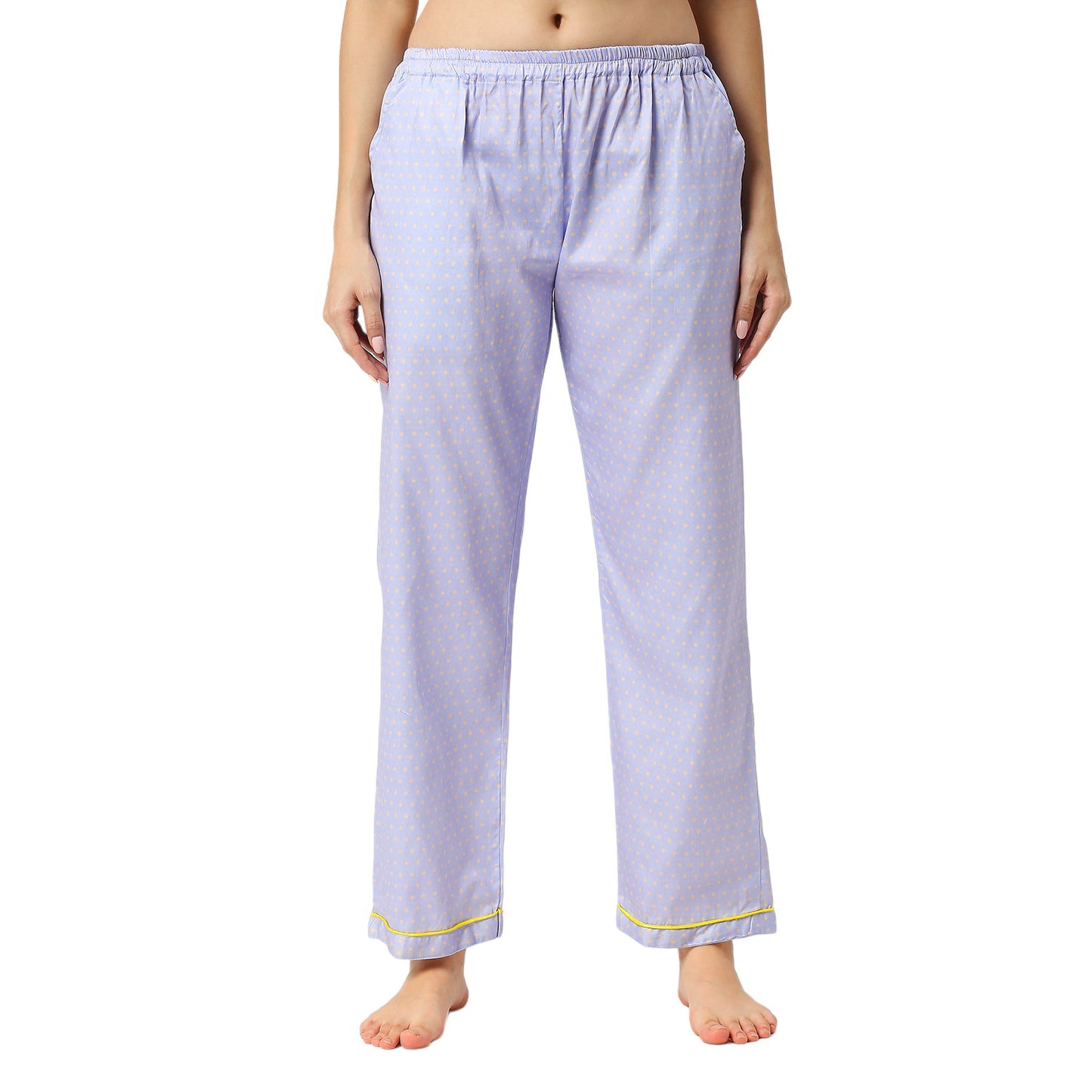 Purple Paradise Maternity Pj Set - Pure Cotton Pj Set in Round Neck with 2 Invisible Zips For Feeding