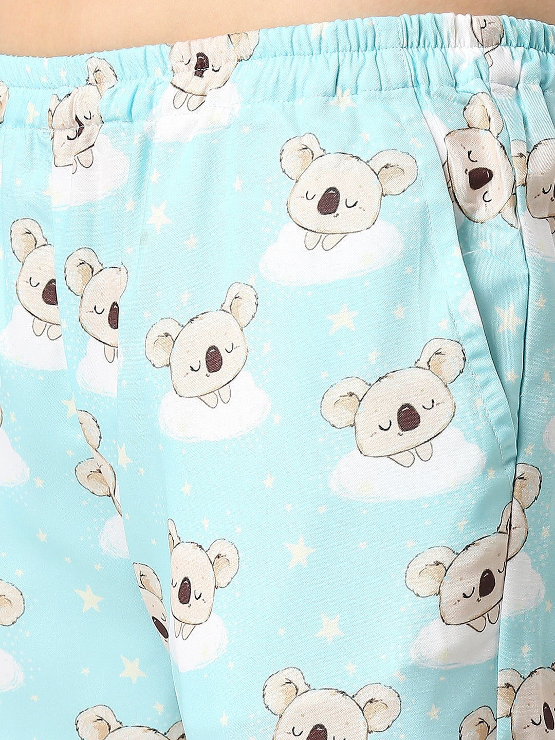 Koala Bear Button Down Pj Set - Cotton Rayon Pj Set with Notched Collar