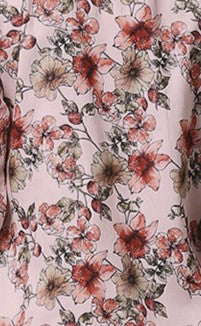 Floral Dreams Henley Neck Pj Set - Pure Cotton Pj Set in Round Neckline Style