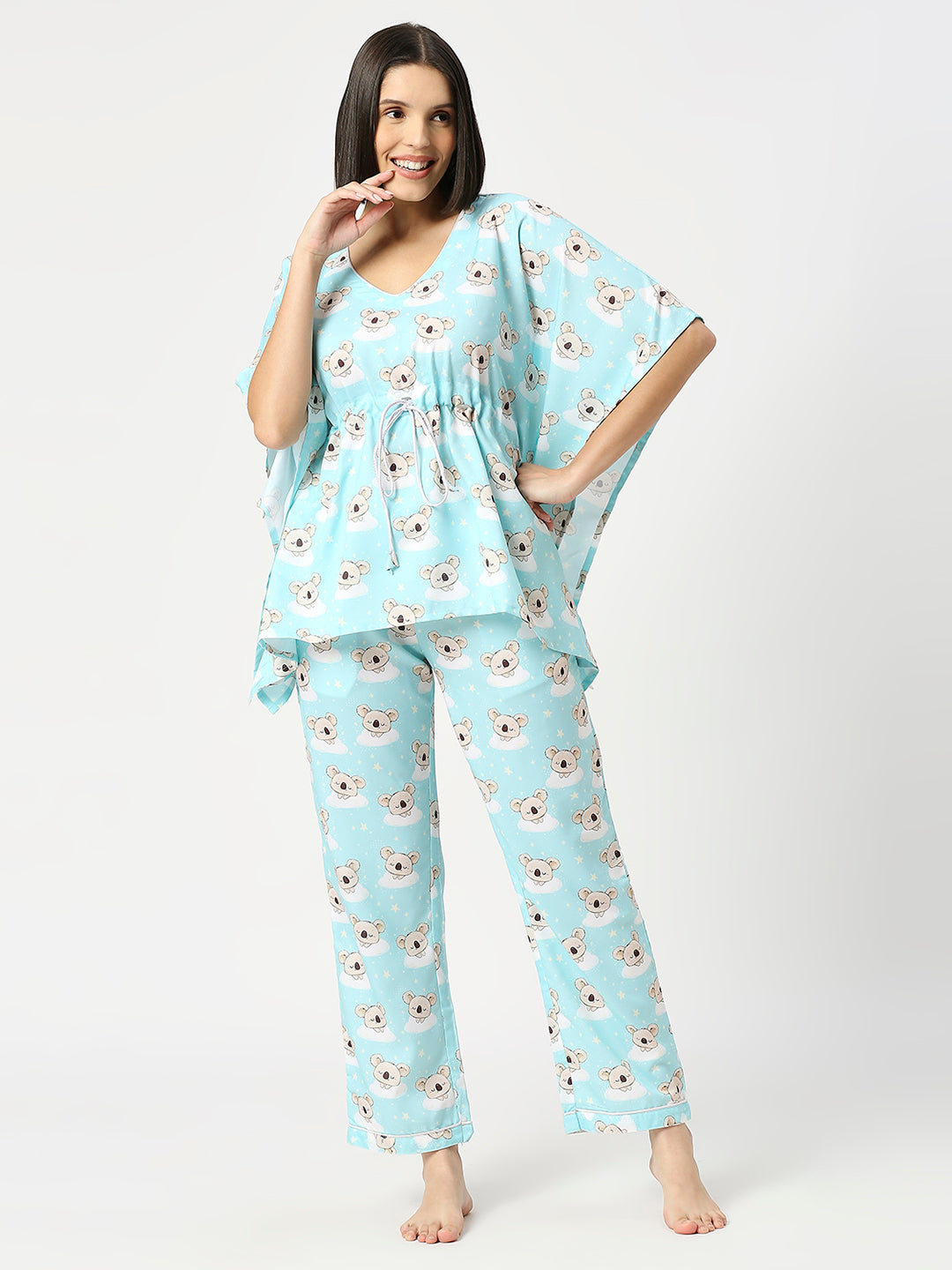 Koala Bear Kaftan Pj Set - Cotton Rayon Pj Set in Kaftan Style