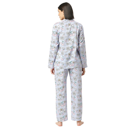 Summer Nights Button Down Pj Set - Pure Cotton Pj Set with Notched Collar
