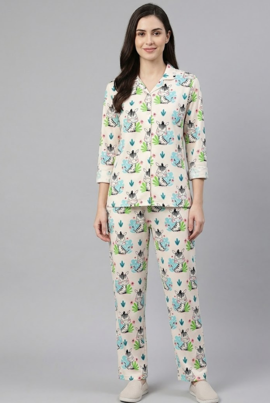 Baby Zee Button Down Pj Set - Pure Cotton Pj Set with Notched Collar