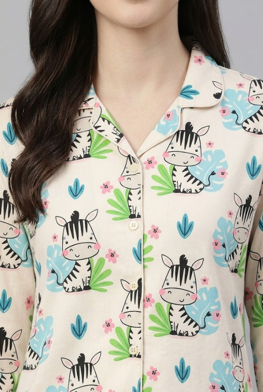 Baby Zee Button Down Pj Set - Pure Cotton Pj Set with Notched Collar